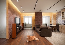 Фото интерьера гостиной квартиры в стиле фьюжн