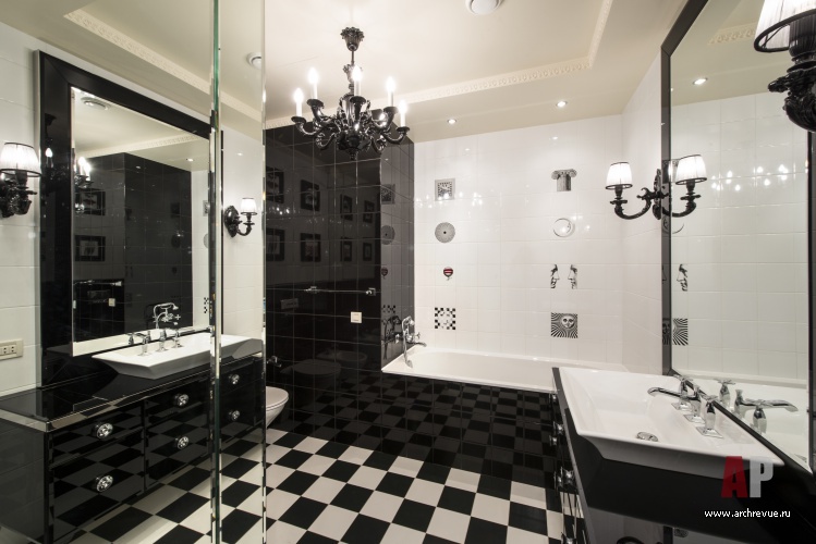 Фото интерьера ванной небольшой квартиры в стиле ар-деко vannaya-pz