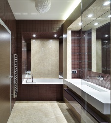 Фото интерьера ванной квартиры в стиле минимализм