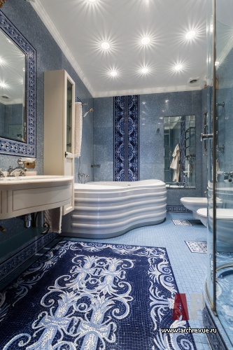 Фото интерьера санузла квартиры в стиле классика Фото интерьера ванной квартиры в стиле классика