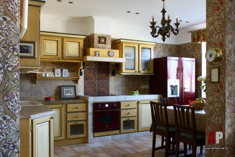 Фото интерьера кухни квартиры в английском стиле