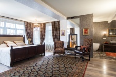 Фото интерьера спальни дома в стиле фьюжн