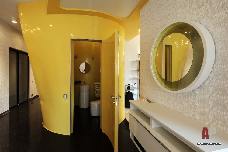 Фото интерьера гостевого санузла квартиры в стиле авангард