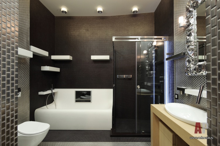 Фото интерьера ванной квартиры в стиле авангард