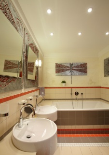 Фото интерьера ванной квартиры в современном стиле