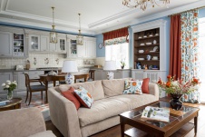 Фото интерьера гостиной таунхауса в современном стиле