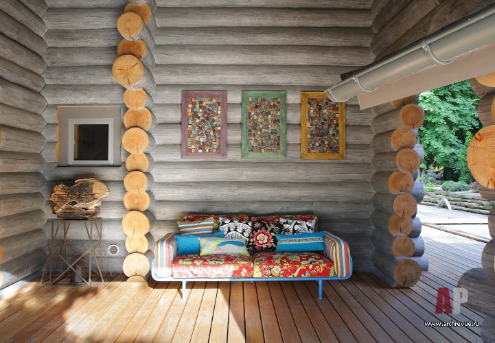 Фото террасы деревянного дома в эко стиле