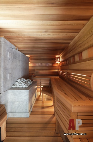 Фото интерьера сауны деревянного дома в эко стиле