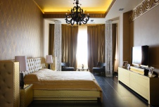 Фото интерьера спальни квартиры в стиле ар-деко