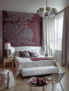 Фото интерьера спальни дома в стиле гламур