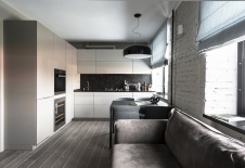 Фото интерьера гостиной небольшой квартиры в стиле минимализм