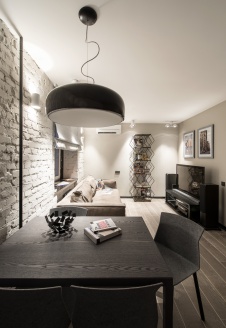 Фото интерьера гостиной небольшой квартиры в стиле минимализм