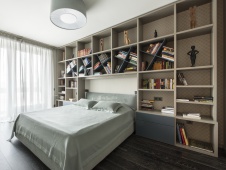 Фото интерьера спальни небольшой квартиры в стиле минимализм