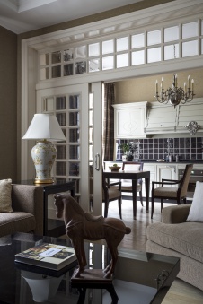 Фото интерьера кухни квартиры в стиле современная классика