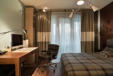 Фото интерьера спальни небольшой квартиры в современном стиле