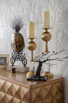 Фото интерьера гостиной пентхауса в стиле ар-деко