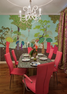 Фото интерьера столовой пентхауса в стиле ар-деко