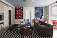 Фото интерьера зоны отдыха небольшой квартиры в современном стиле