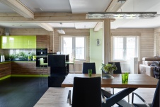 Фото интерьера кухни небольшого дома в эко стиле