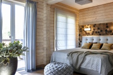 Фото интерьера спальни небольшого дома в эко стиле