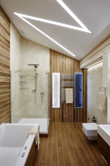 Фото интерьера санузла небольшого дома в эко стиле