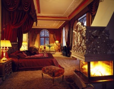 Фото интерьера спальни дома в стиле дворцовой классики