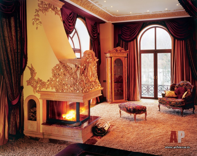 Фото интерьера будуара дома в стиле дворцовой классики
