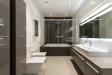 Фото интерьера санузла квартиры в стиле минимализм Фото интерьера ванной квартиры в стиле минимализм