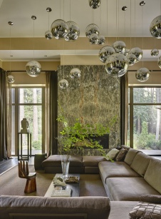 Фото интерьера гостиной дома в современном стиле Фото интерьера каминной дома в современном стиле