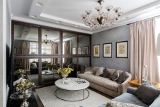 Фото интерьера гостиной квартиры в стиле неоклассика