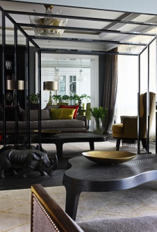 Фото интерьера гостиной квартиры в стиле фьюжн