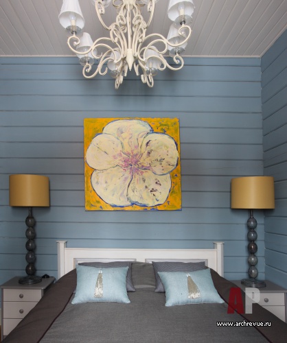 Фото интерьера гостевой спальни дома в стиле кантри