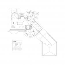 Планировка мансарды 3-х этажного дома 585 кв. м. с мансардой в отделке деревом.