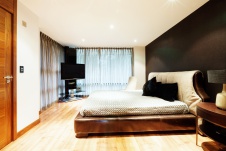 Фото интерьера спальни дома в стиле фьюжн