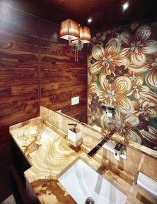 Фото интерьера гостевого санузла дома в современном стиле