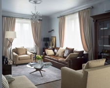 Фото интерьера гостиной квартиры в стиле неоклассика