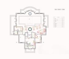 Планировка 1 этажа СПА-комплекса с бассейном.