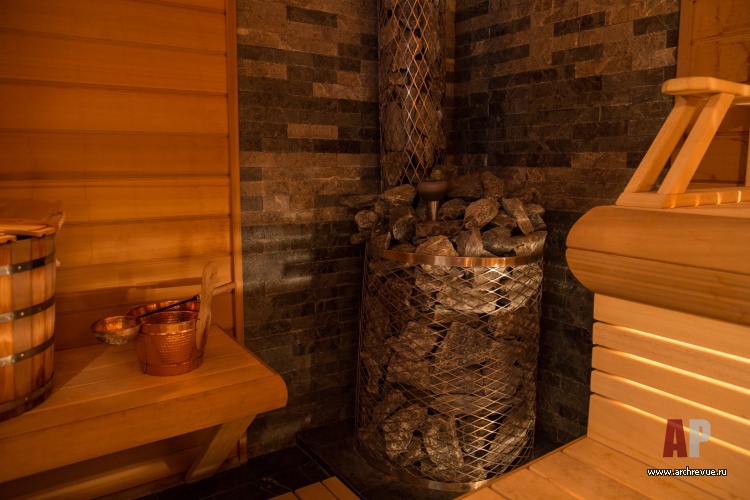 Фото интерьера сауны дома в стиле шале