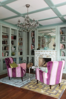 Фото интерьера каминной дома в стиле фьюжн