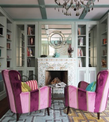 Фото интерьера каминной дома в стиле фьюжн