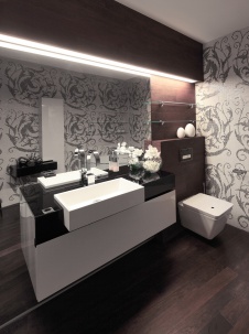 Фото интерьера санузла квартиры в стиле минимализм