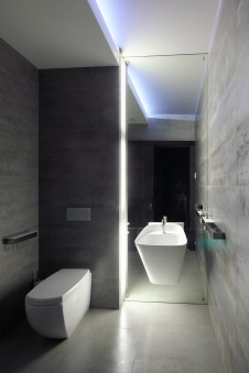 Фото интерьера санузла квартиры в стиле минимализм