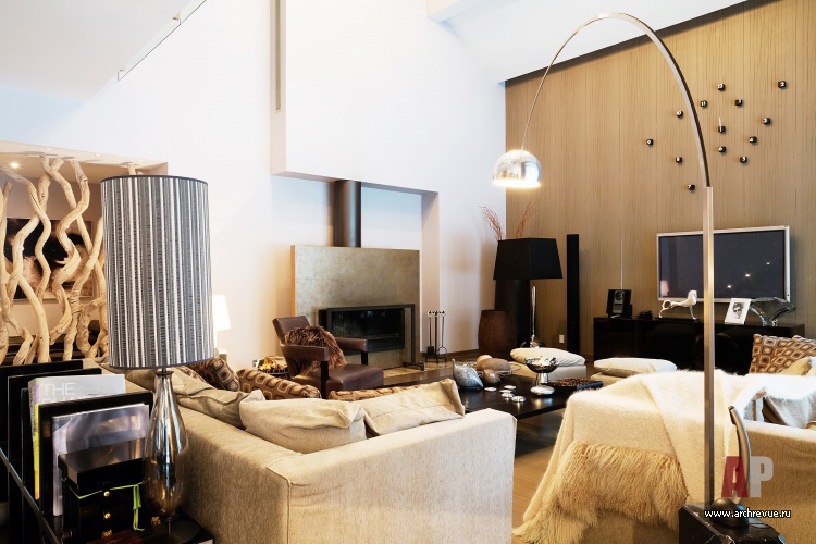 Фото интерьера гостиной дома в современном стиле
