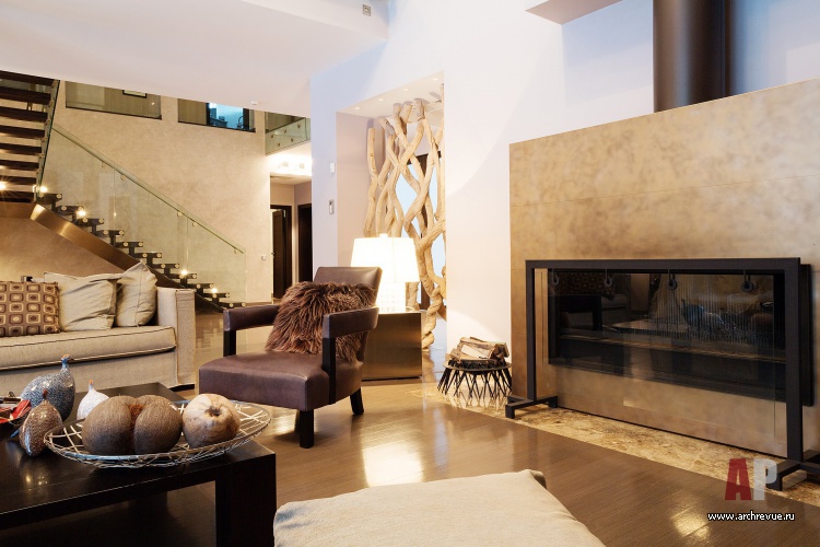 Фото интерьера каминной дома в современном стиле
