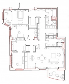 План 4-х комнатной квартиры 177 кв. м.