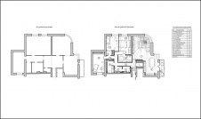 Планировка квартиры в современном стиле площадью 160 кв. м до и после реконструкции.