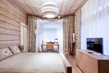 Фото интерьера спальни дома в эко стиле