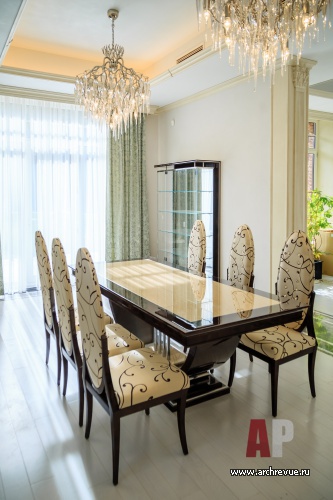 Фото интерьера столовой дома в стиле классика