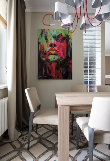 Фото интерьера столовой квартиры в стиле фьюжн