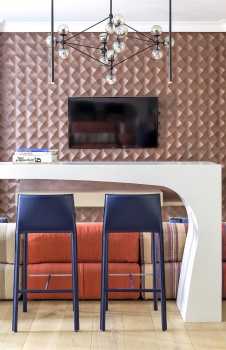 Фото интерьера гостиной квартиры в стиле фьюжн